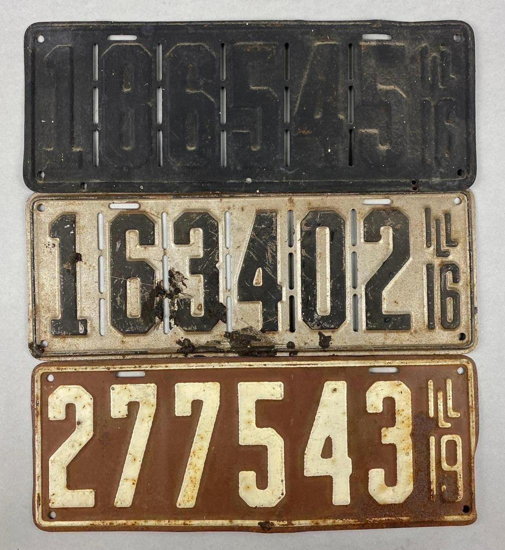Group of 3 Illinois License Plates (1 of 2)