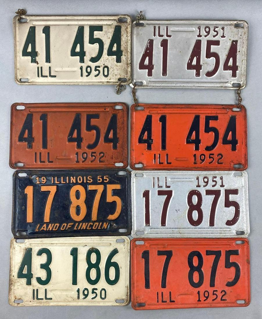Group of 10 Illinois License Plates (1 of 3)