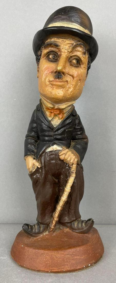 Charlie Chaplin Esco Chalkware Statue: Small chips. Measures 16 x 6 1/2 x 5 inches