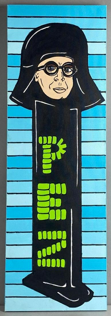 2014 Jamie Knight Darth Vader PEZ Oil on Canvas Painting: 36 x 12 inches
