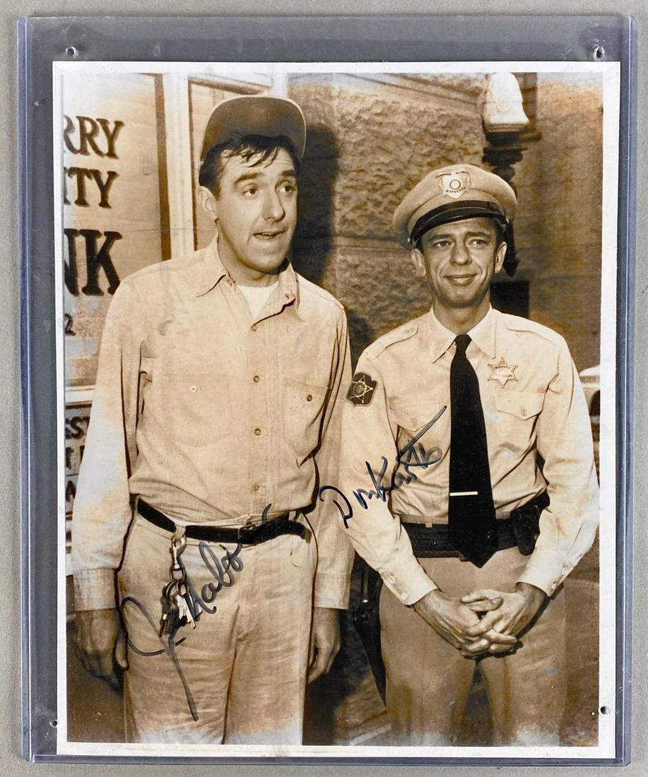 Andy Griffith Show Cast Signed Photograph No COA: Includes Don Knotts, and Jim Nabors, Pinholes in corners, Measures 8 x 10 inches, No COA, Unknown Authenticity, Buying as is.
