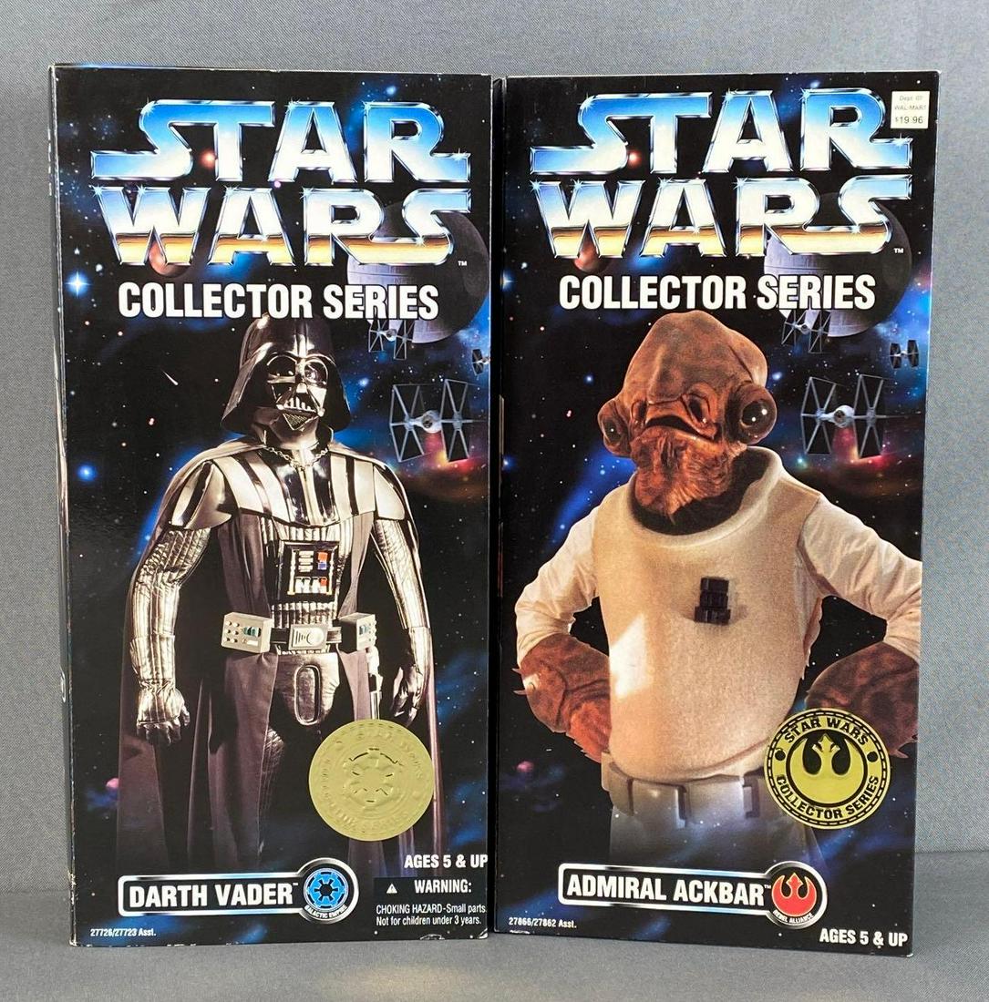 Group of 2 Kenner Collectors Series Star Wars Action Figures: 1997, all in original boxes, includes Darth Vader and Admiral Ackbar, figures measure 12in tall, boxes measure 13 x 6 1/2 x 3in.