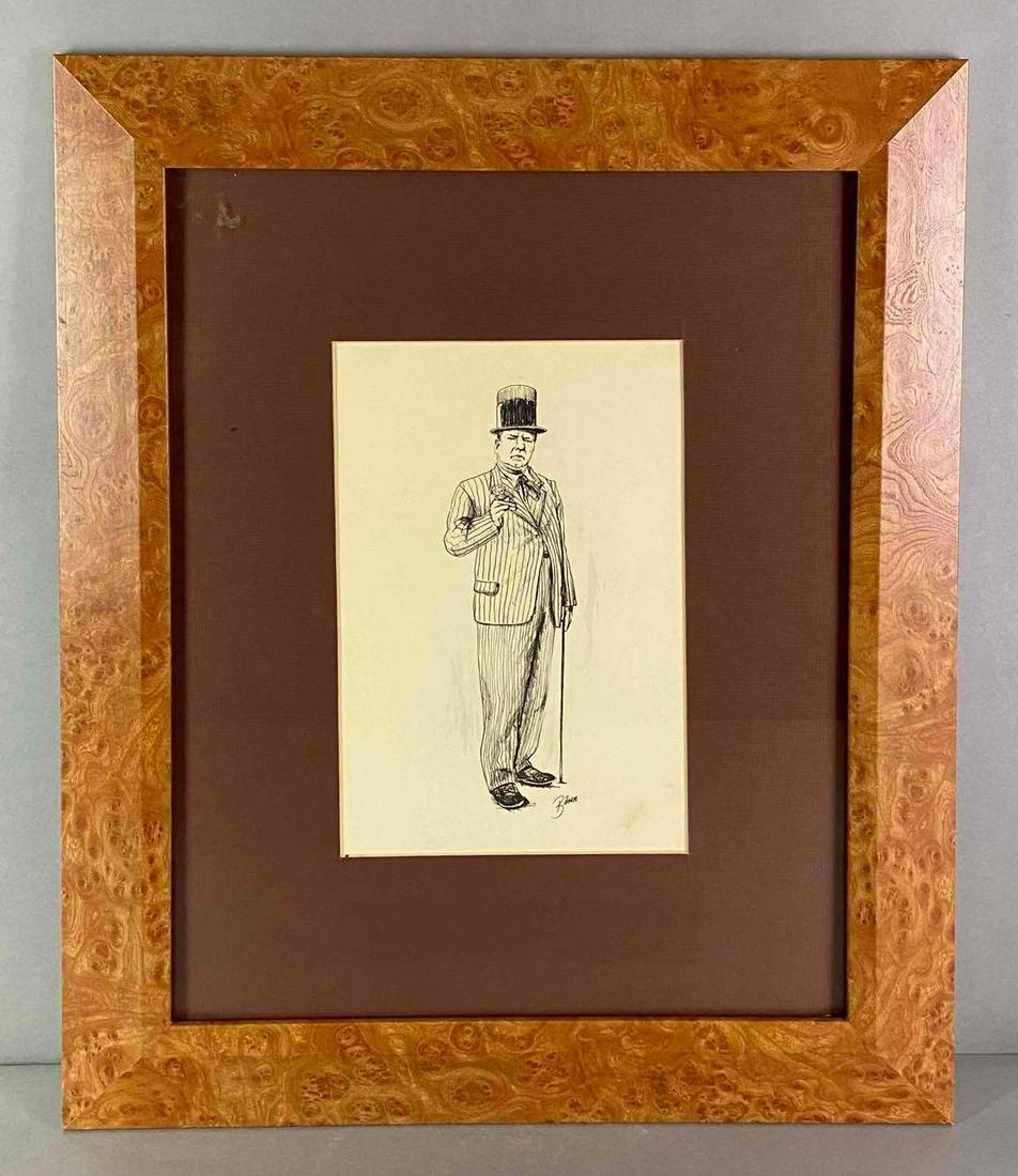 W.C. Fields Glen Banse Signed Print: Artist signature on bottom right, Frame measures 24 1/2 x 20 1/2in, Print measures 20 x 16in.