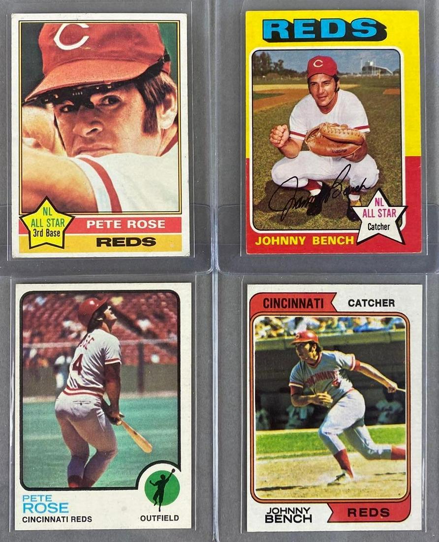4 - 1973 - 76 Topps Pete Rose and Johnny Bench Cards (1 of 2)