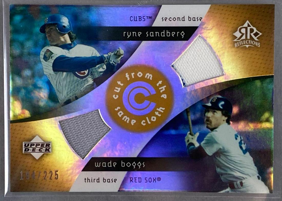 2005 Upper Deck Reflections Ryne Sandberg/Wade Boggs Jerseys #CC-5B 194/225: 2005 Upper Deck Reflections Ryne Sandberg/Wade Boggs Jerseys #CC-5B 194/225