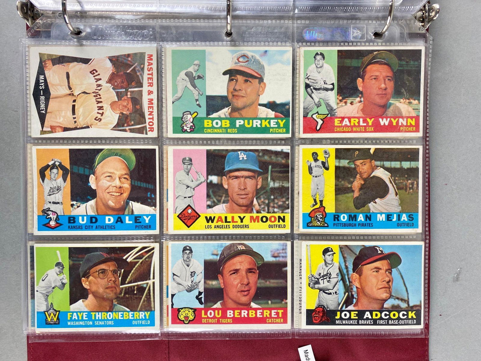 Binder of 160+ 1960 Topps Baseball Cards with HOFs Stars and Rookies (1 of 8)