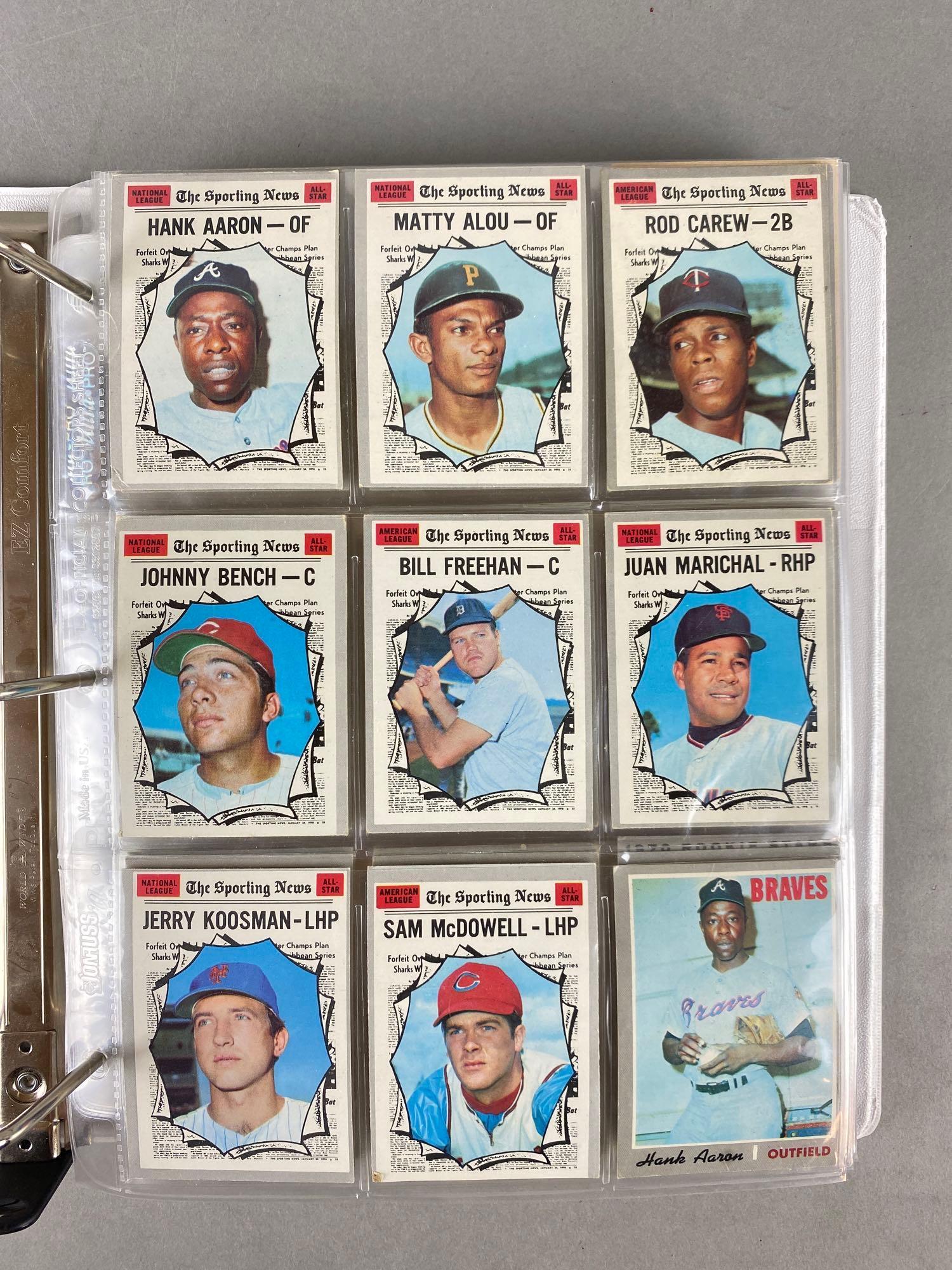Binder of 190+ 1970 - 76 Topps Baseball Cards with HOFs Stars and Rookies (1 of 8)
