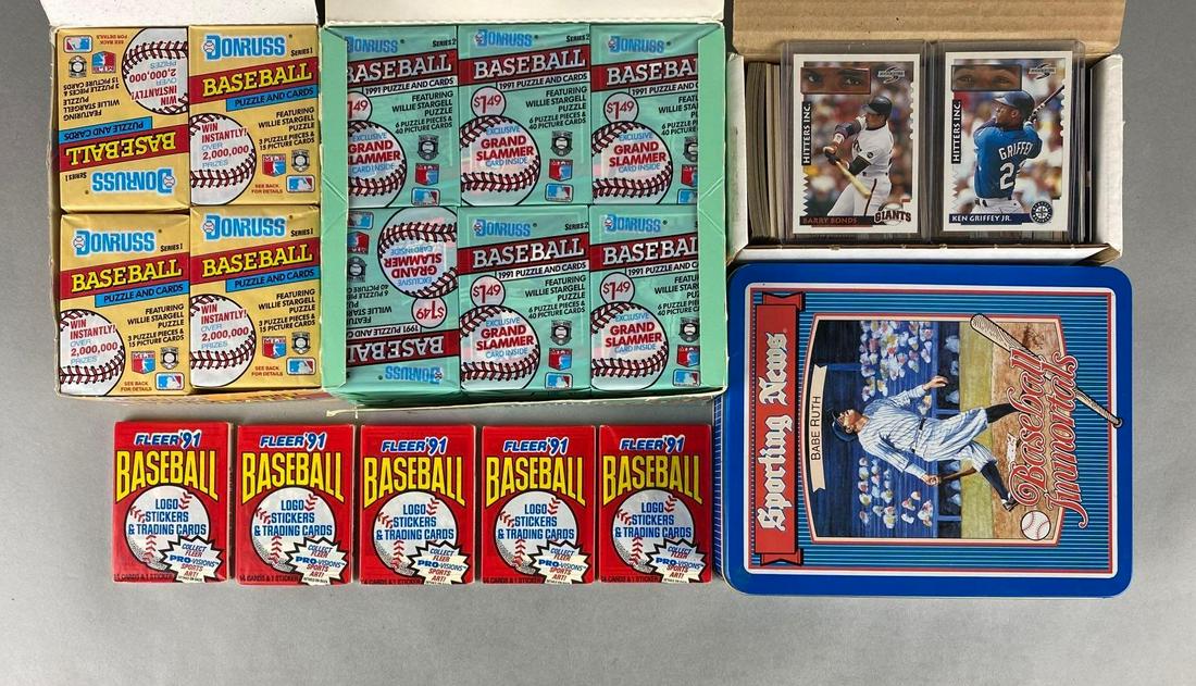 300+ Baseball Cards + 2 1991 Wax Unopened Boxes (1 of 1)