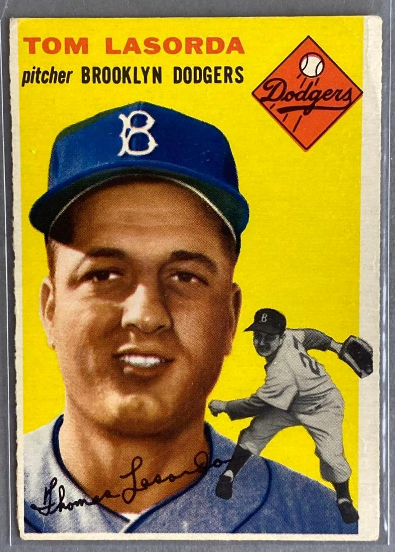 1954 Topps Tom Lasorda #132 Rookie: 1954 Topps Tom Lasorda #132 Rookie - VG