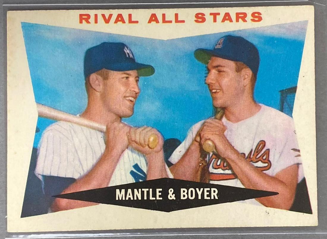 1960 Topps Rival All-Stars Mantle/Boyer #160 Set Break: 1960 Topps Rival All-Stars Mantle/Boyer #160 - VGEX - EX