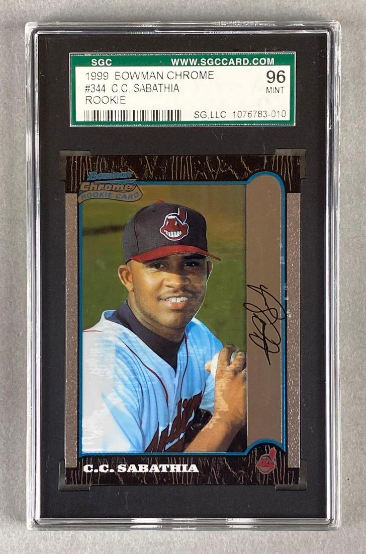 1999 Bowman Chrome C.C. Sabathia #344 Rookie SGC 96 (1 of 2)