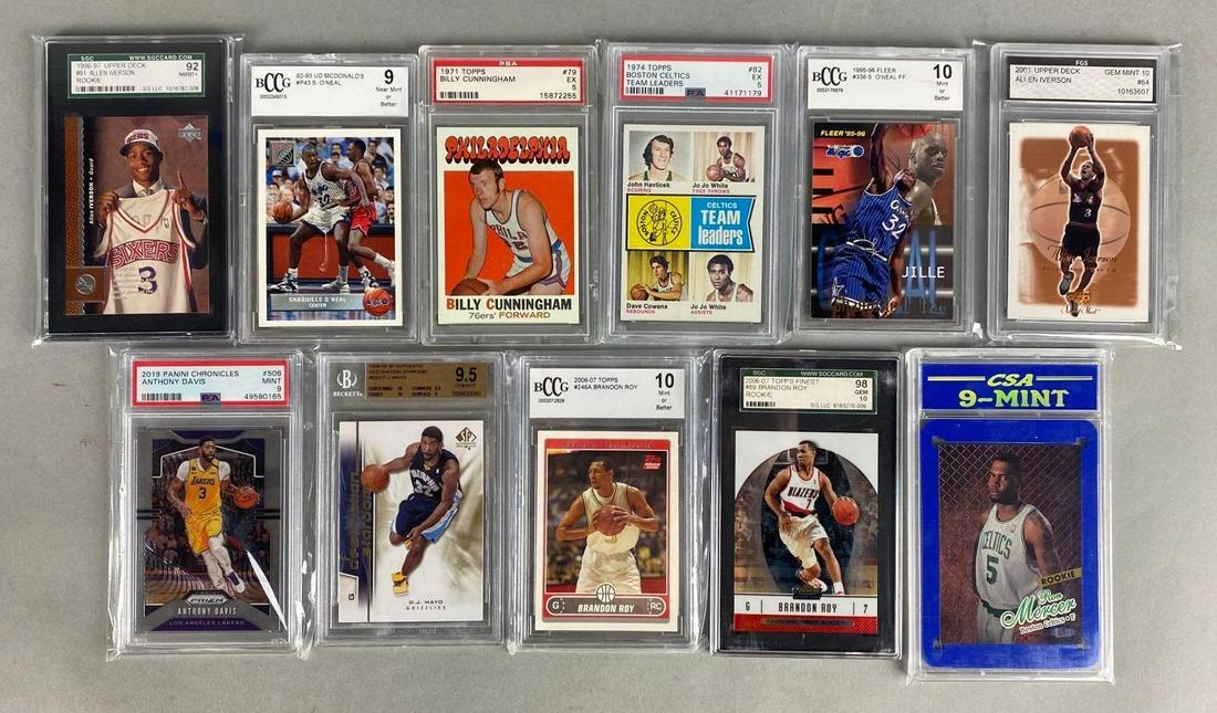 11 - Basketball Graded Cards with HOFs Stars and Rookies (1 of 2)