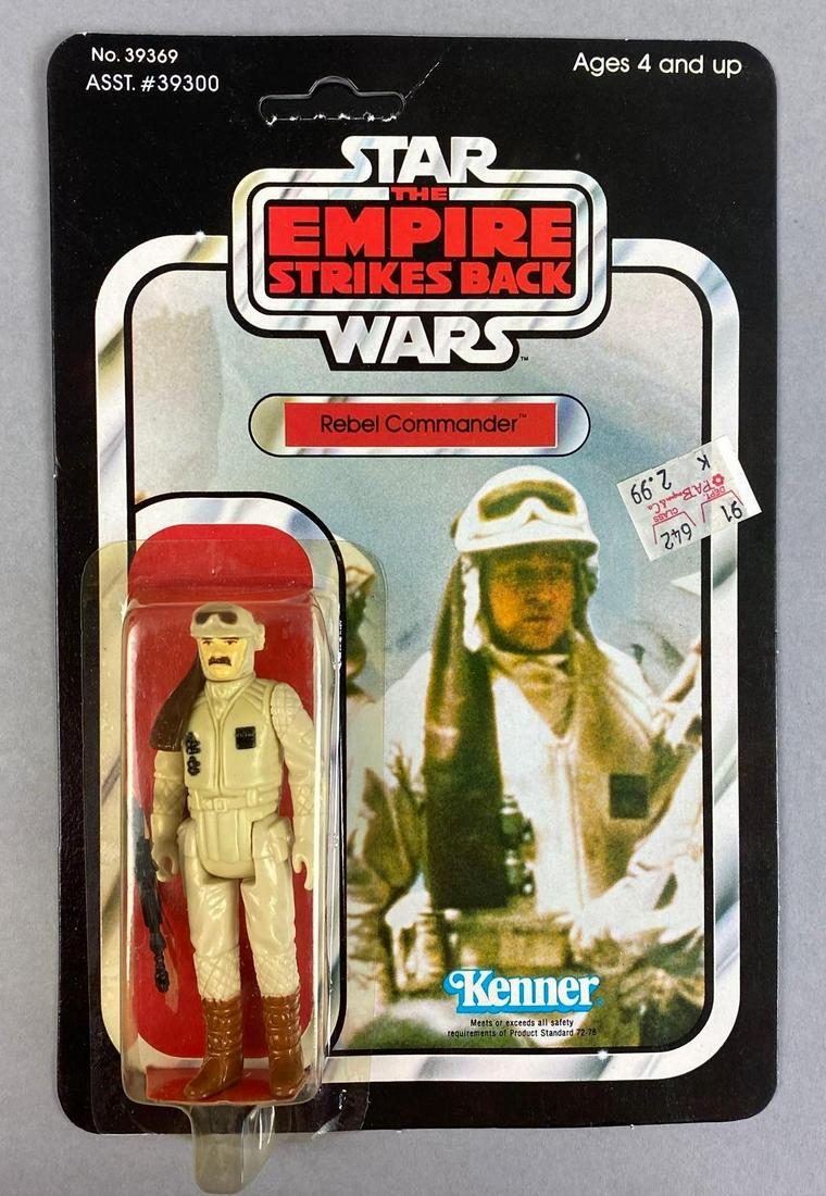 Kenner Star Wars The Empire Strikes Back Rebel Commander Action Figure: 1980, punched. 1994, Packaging measures 9 x 6 inches.
