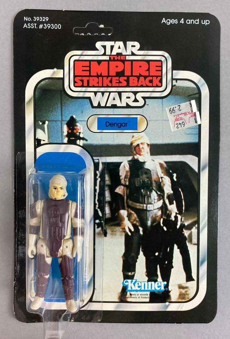 Kenner Star Wars The Empire Strikes Back Dengar Action Figure: 1980, punched. Packaging measures 9 x 6 inches.
