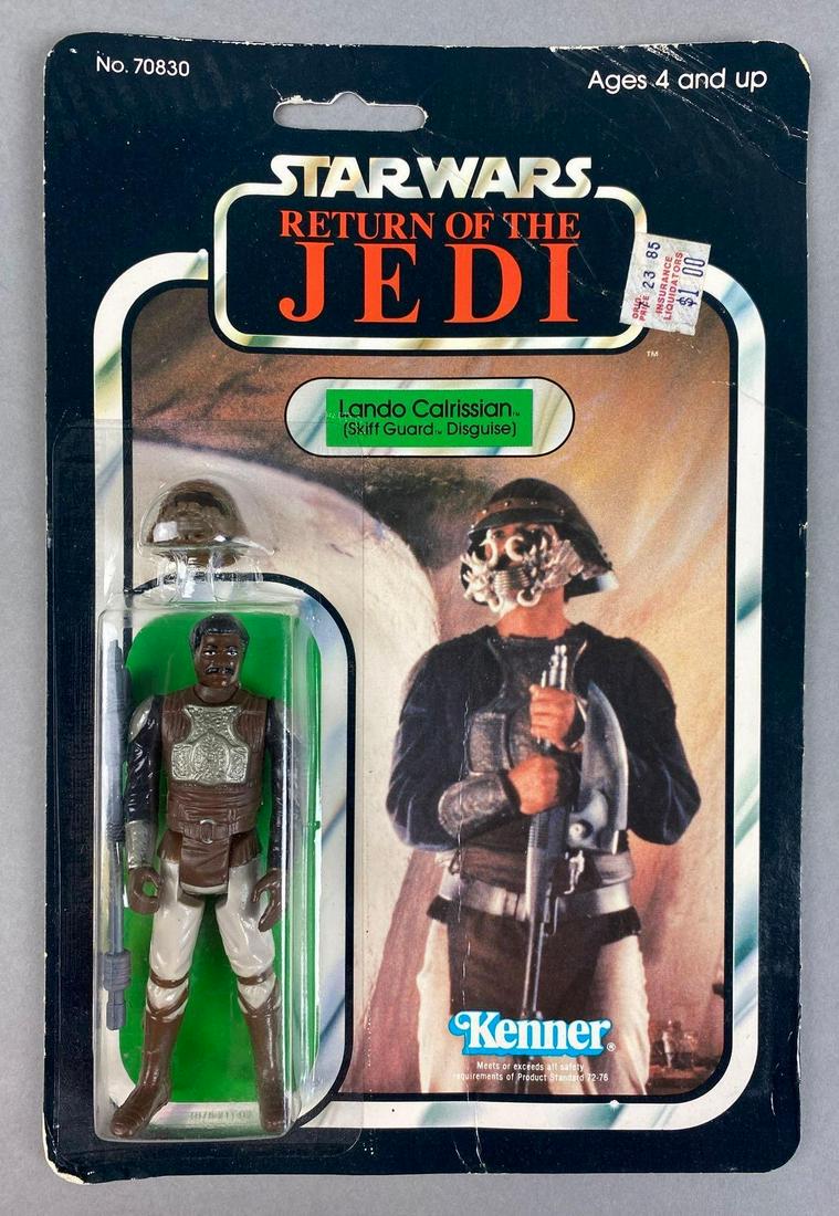 Kenner Star Wars Return of The Jedi Lando Calrissian Action Figure: 1983, punched. Packaging measures 9 x 6 inches.
