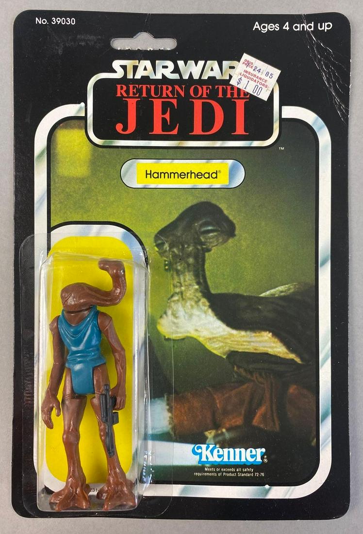 Kenner Star Wars Return of The Jedi Hammerhead Action Figure: 1983, punched. Packaging measures 9 x 6 inches.