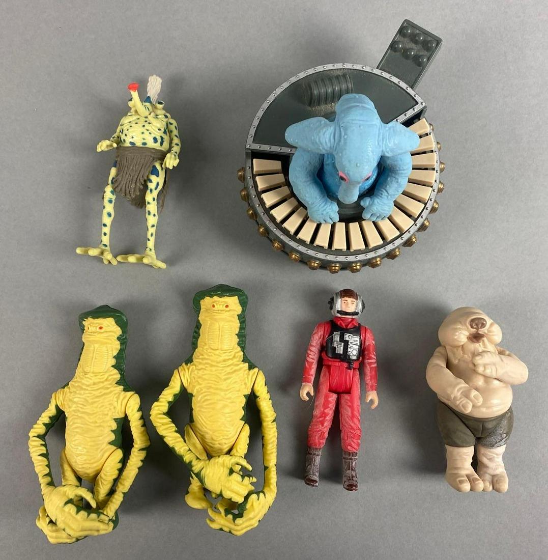 Group of 6 Star Wars Action Figures: 1985-1988. Includes Max Rebo Band and B-Wing Pilot. Largest measures 3 1/2 x 5 inches