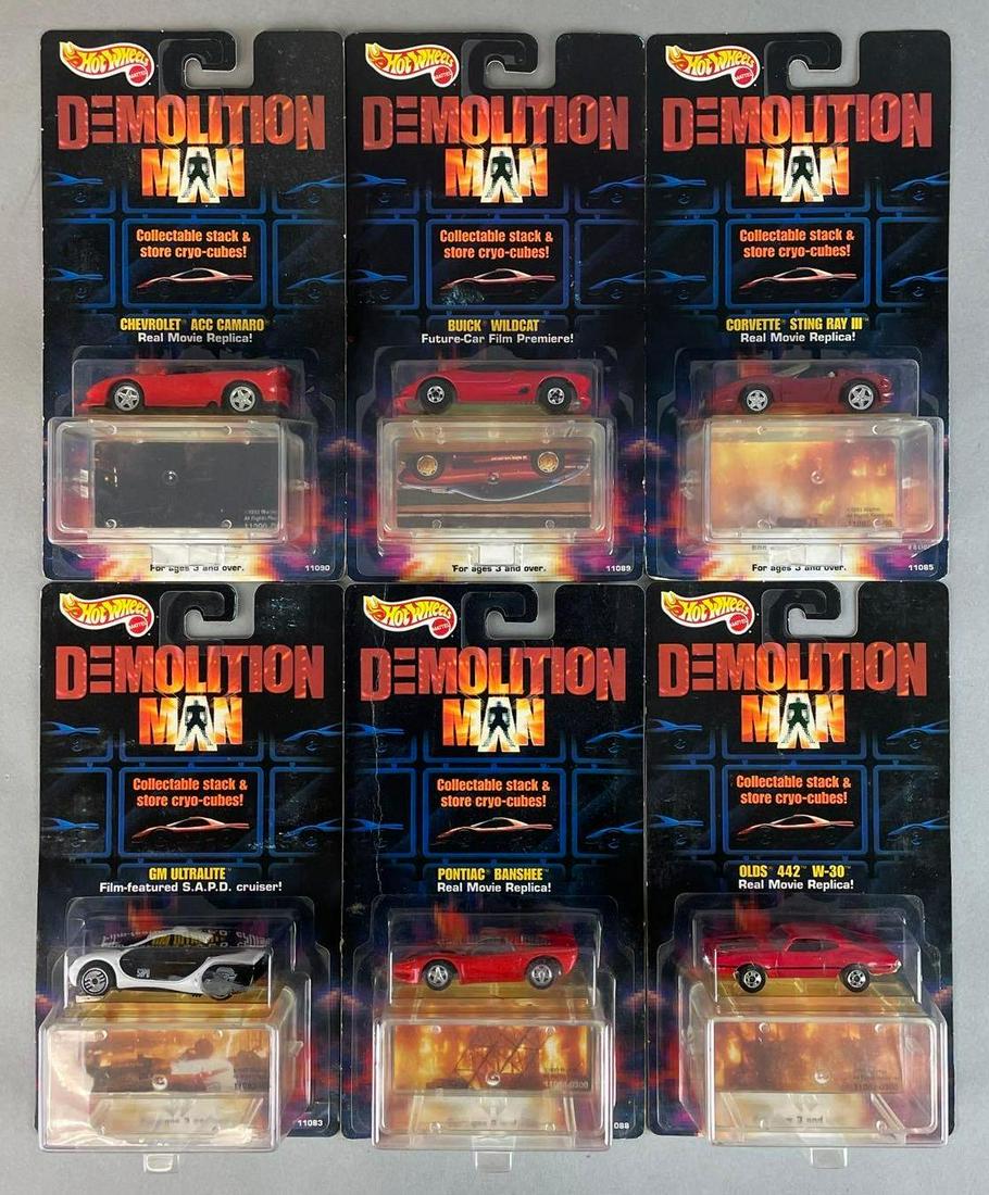 Group of 33 Hot Wheels Assorted Demolition Man Diecast Vehicles: Original packaging, includes 10 Buick wildcats, 11 gm ultralites, 7 corvette stingray IIIs , 3 olds 442 w-30s, Chevy acc Camaro, and a Pontiac banshee