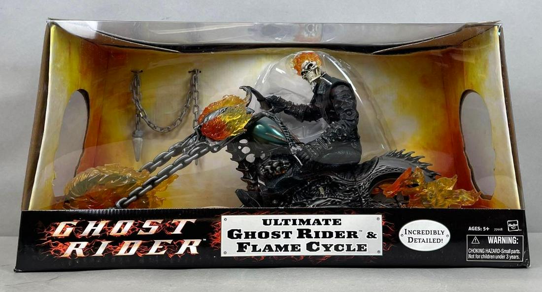 Hasbro Ultimate Ghost Rider and Flame Cycle: 2007 Original packaging and original shipping box. Measures 10 1/2 x 22 x 8 inches