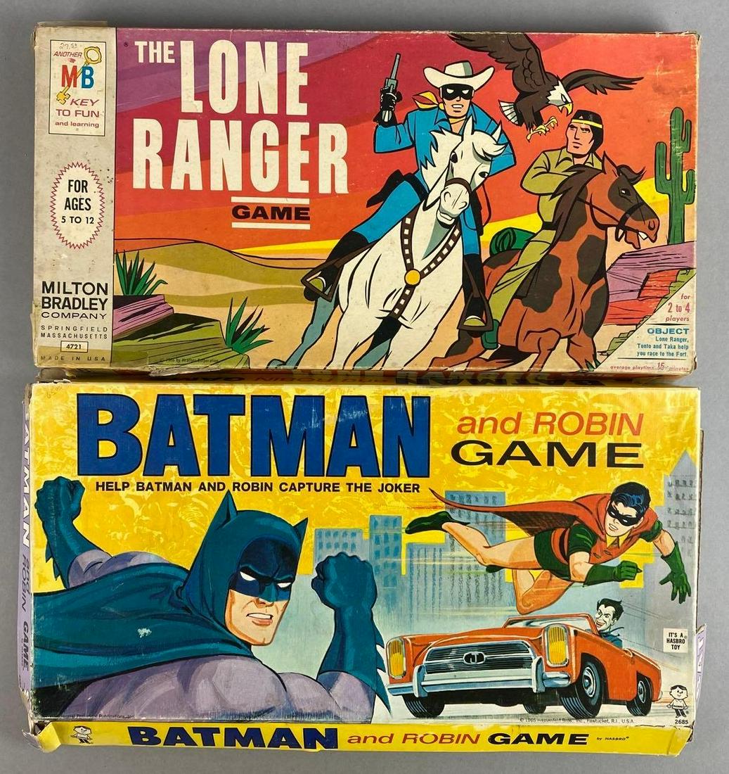 Group of 2 Board Games: Includes MB The Lone Ranger Game, and Hasbro Batman and Robin Game. Unknown set completions