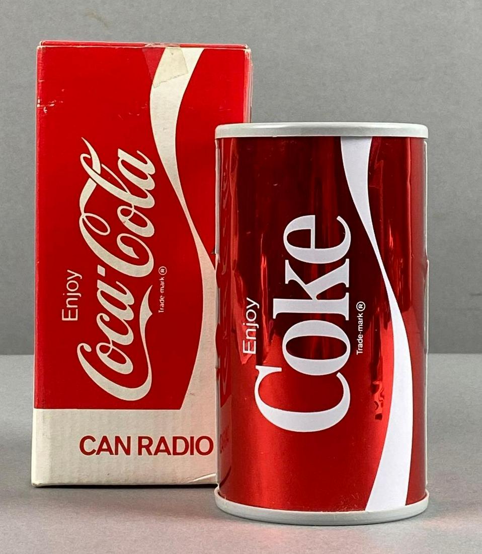 Coke Can Radio: Original box, untested. Radio measures 5 x 2 1/2 inches
