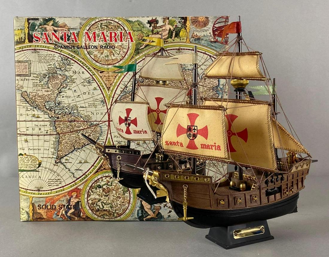 Santa Maria Spanish Galleon Radio: With original box, Untested, Made in Japan, Box measures 11 1/2 x 12 x 5 3/4in.