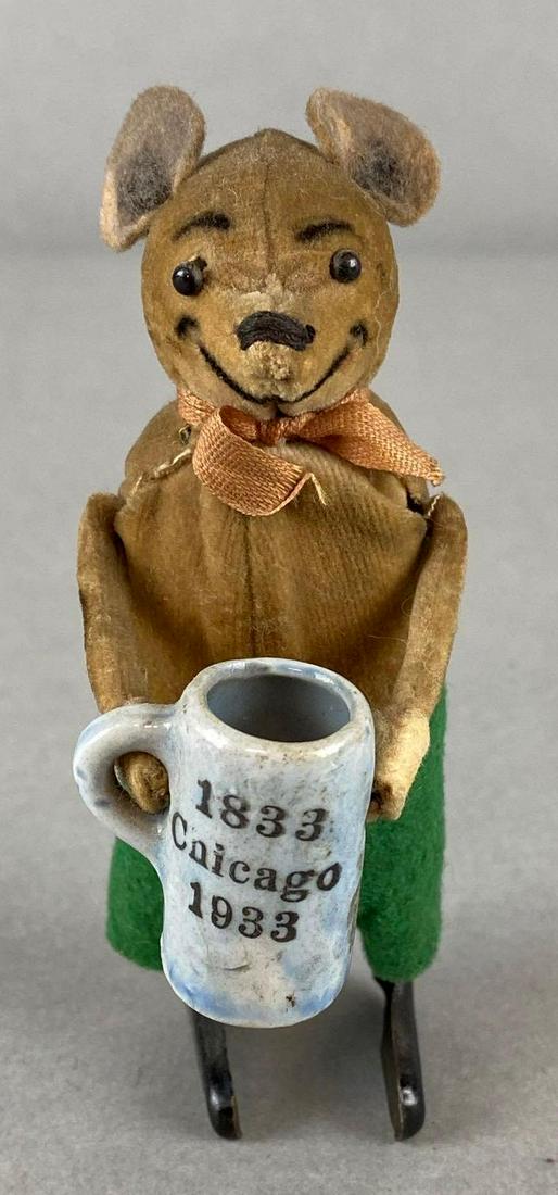 1933 Chicago Worlds Fair Schuco Vintage Wind Up Mouse with Chicago Mug (1 of 7)