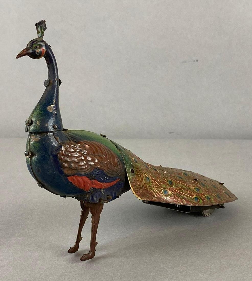 EBO Tin Litho Wind Up Peacock (1 of 8)