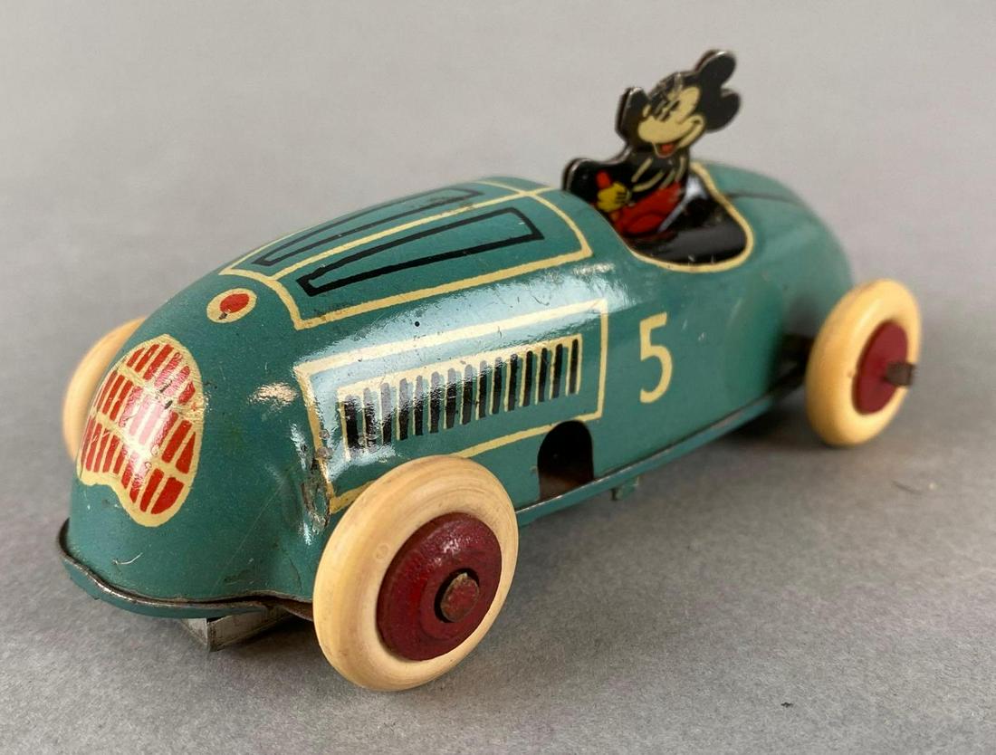 Lindstrom Disney Mickey Mouse Tin Wind Up Race Car (1 of 7)