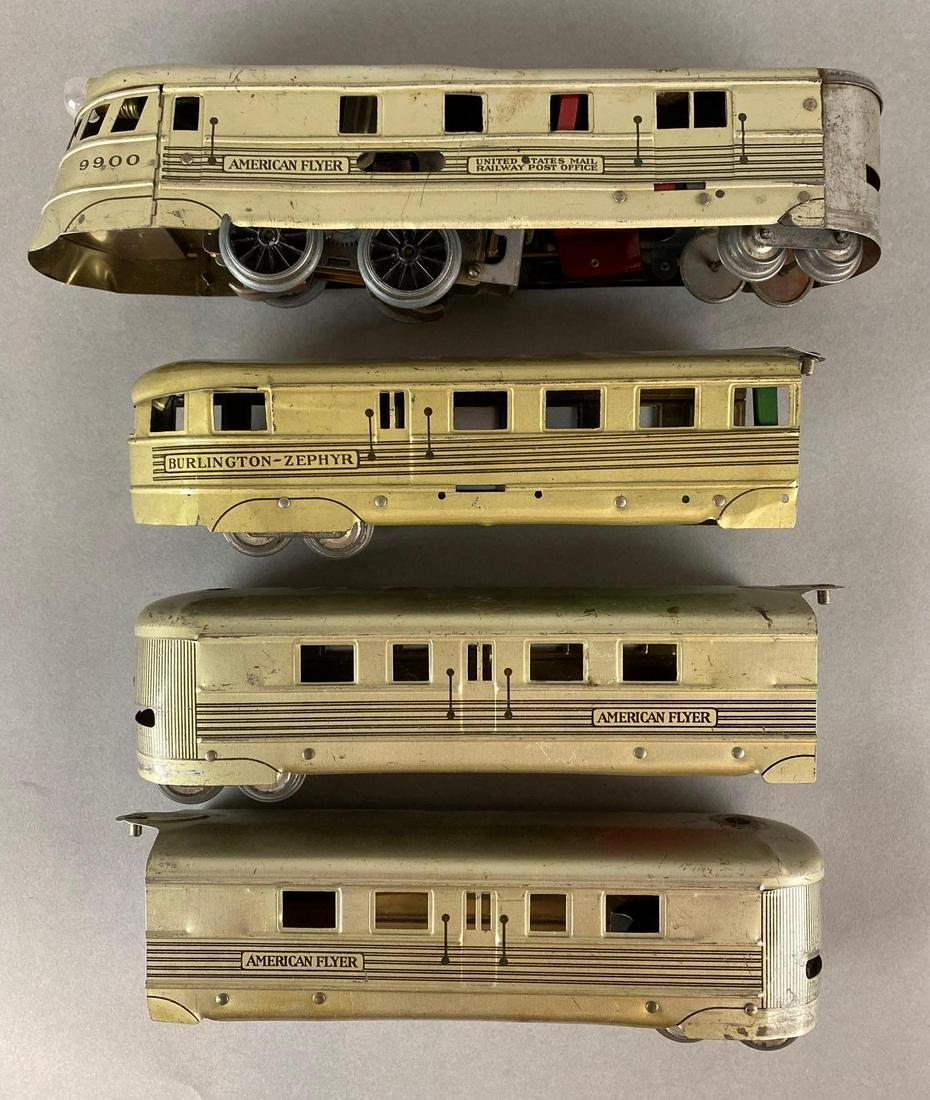 Group of 4 American Flyer Diesel Train Locomotive and Cars (1 of 4)