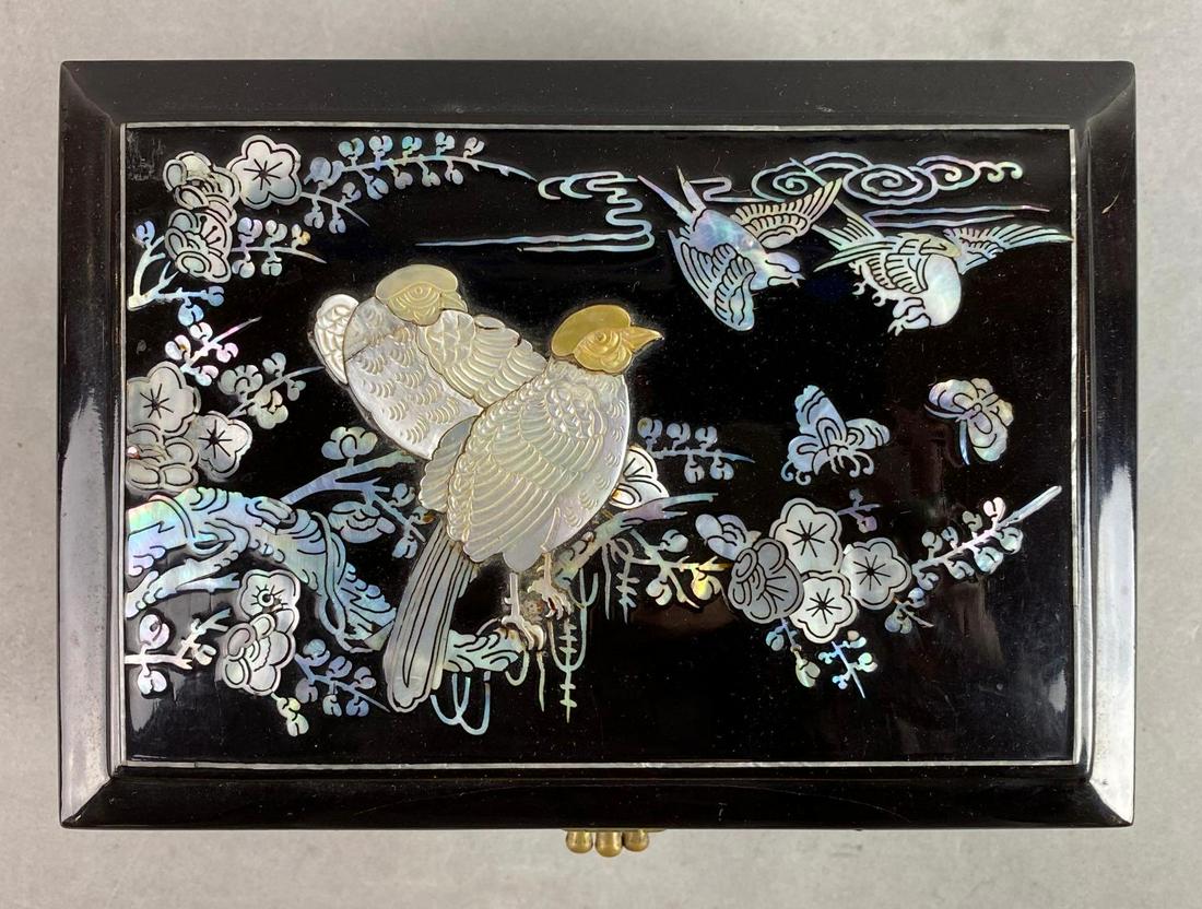 Asian Inlaid Abalone Shell Jewelry Box (1 of 7)