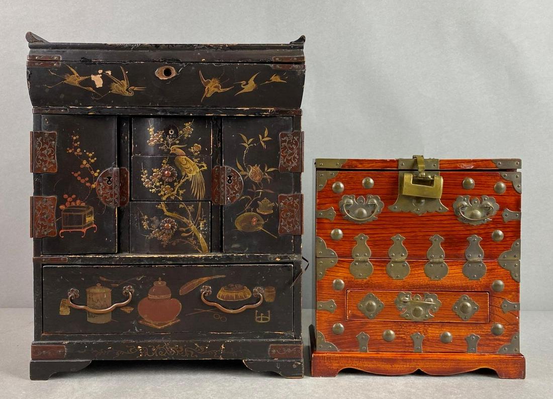 Group of 2 Asian Wood Jewelry Boxes (1 of 8)