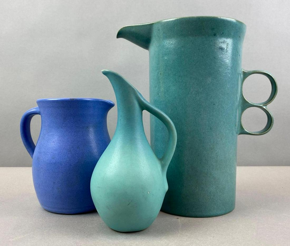 Group of 3 Assorted Arts and Crafts Pottery Pitchers (1 of 5)