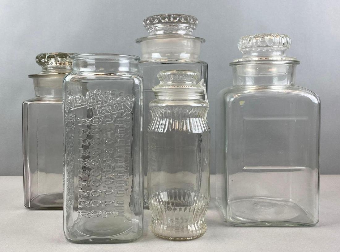 Group of 5 Assorted Glass Candy Jars (1 of 5)