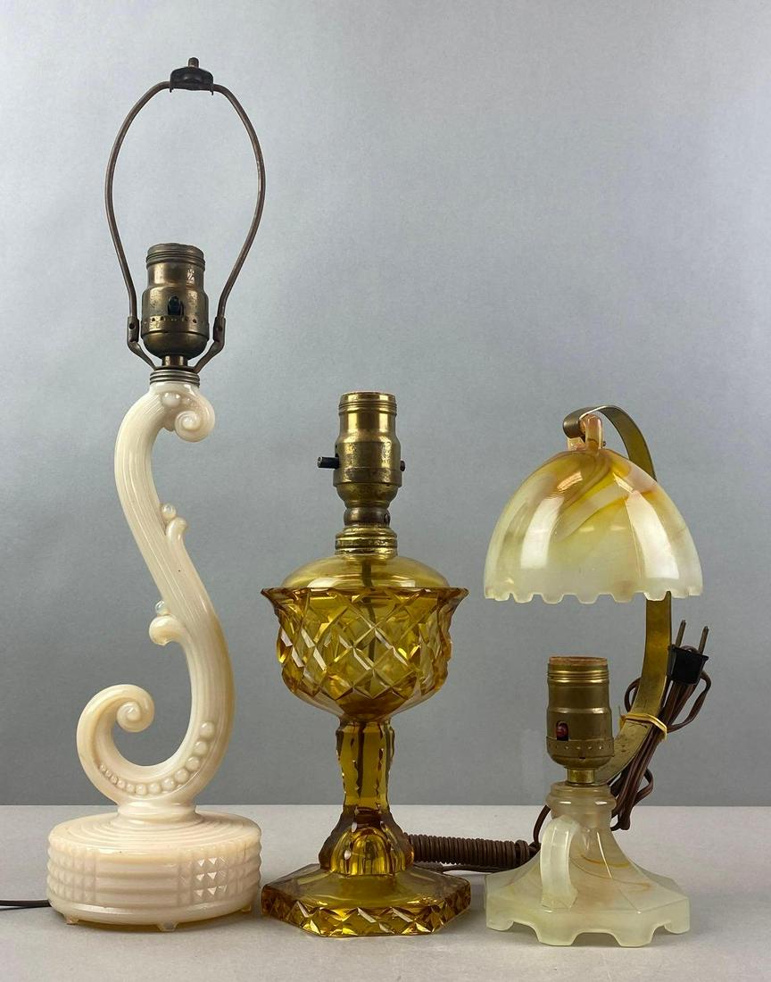 Group of 3 Glass Table Lamps (1 of 4)
