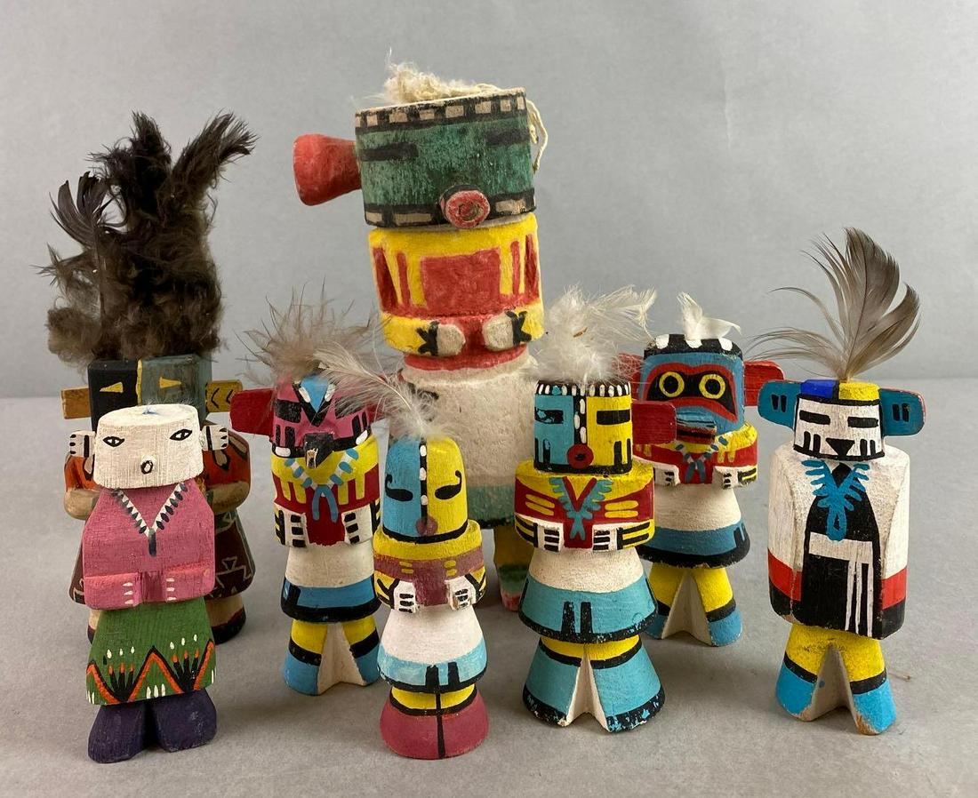 Group of 8 Native American Wood Painted Doll Souvenirs (1 of 6)
