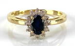10K Gold Sapphire and Diamond Ring