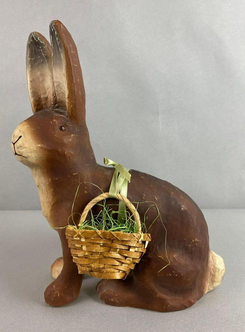 Vintage Painted Paper Mache East Bunny Figure (1 of 5)