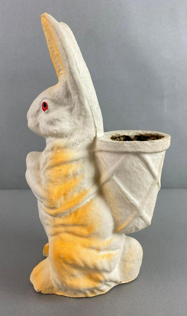 Vintage Painted Paper Mache Easter Bunny with Basket (1 of 7)