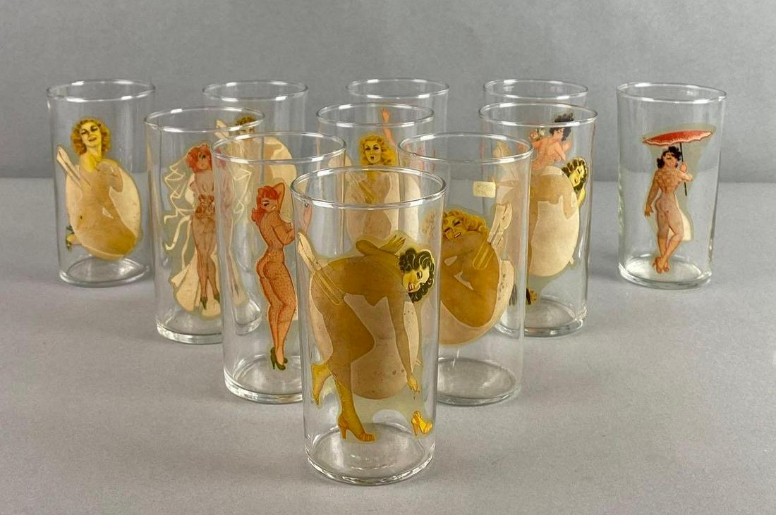 Set of 11 Peek-A-Boo Novelty Naughty Glasses (1 of 6)