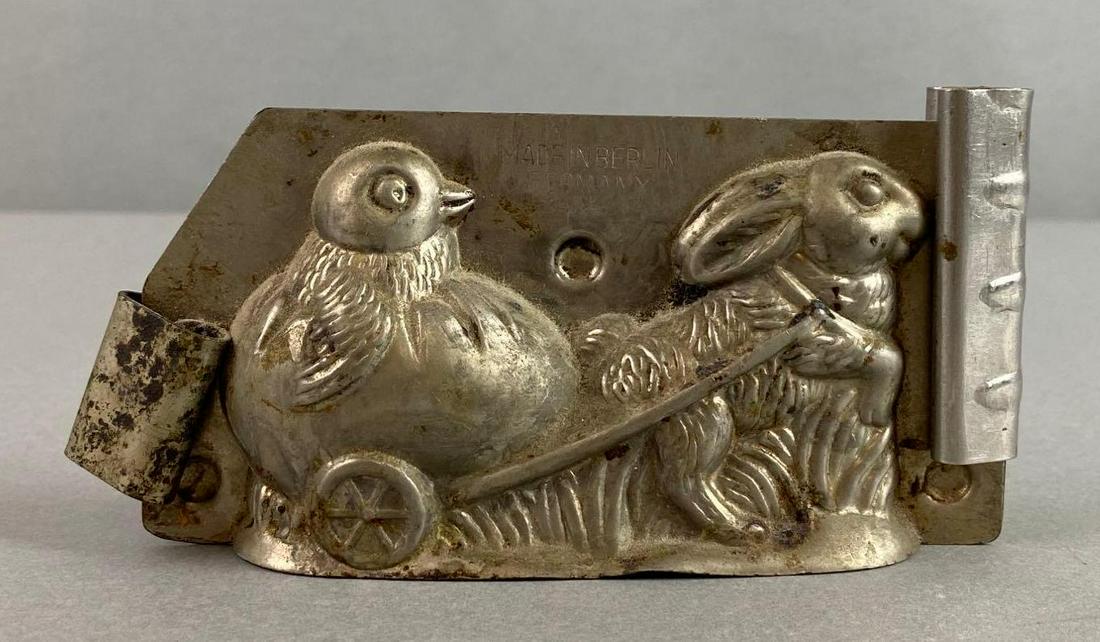 Vintage Easter Bunny with Chick Metal Chocolate Mold (1 of 5)