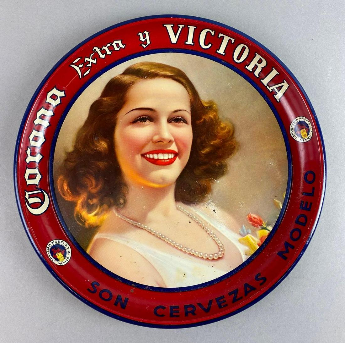 Corona Extra Y Victoria Advertising Metal Drink Tray (1 of 4)