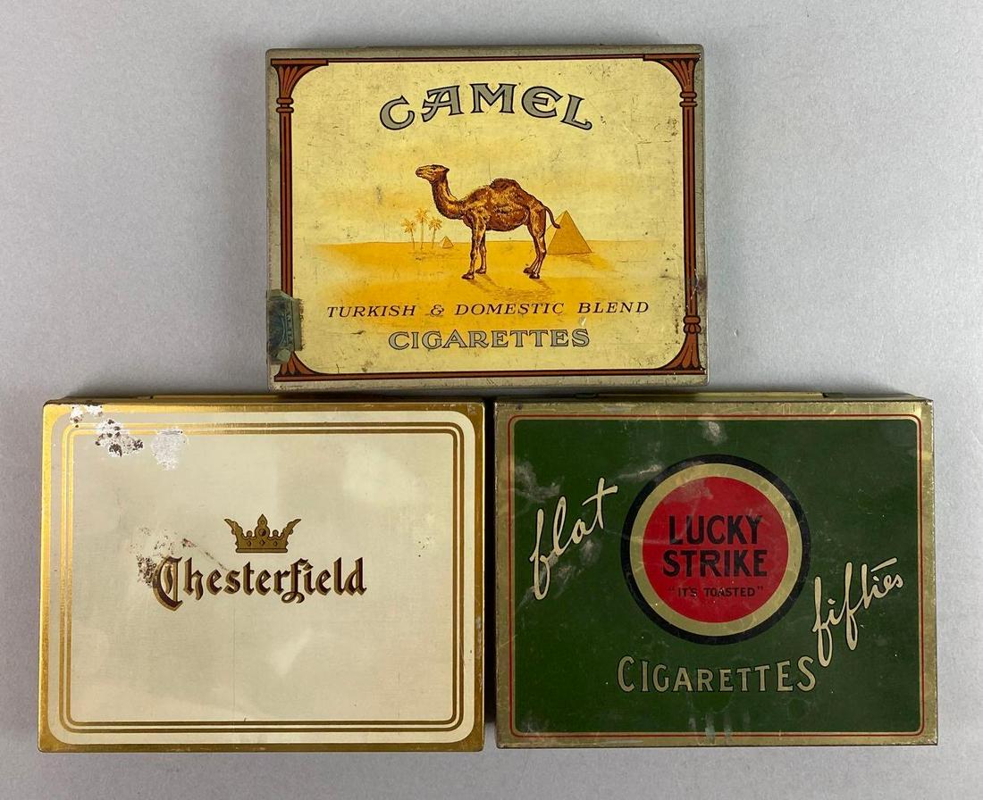 Group of 3 Advertising Tin Cigarette Holders (1 of 3)