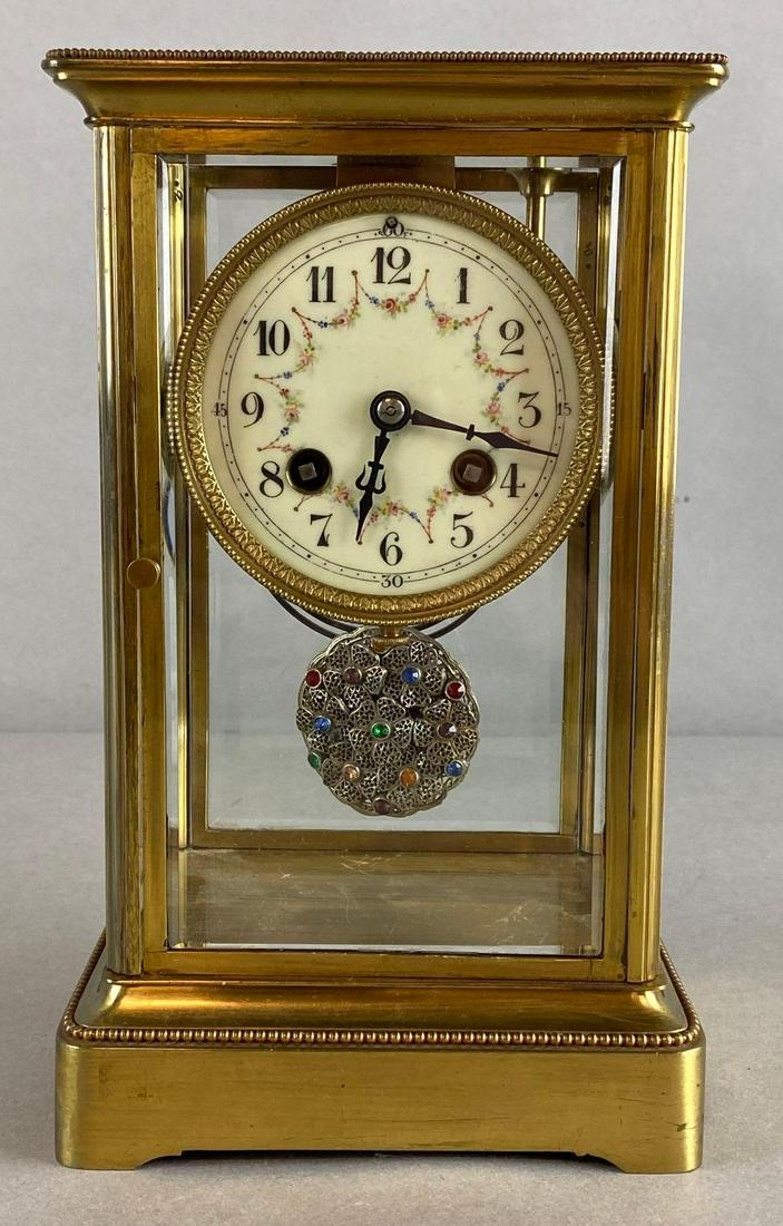 French Porcelain Gilt Metal Carriage Clock (1 of 6)