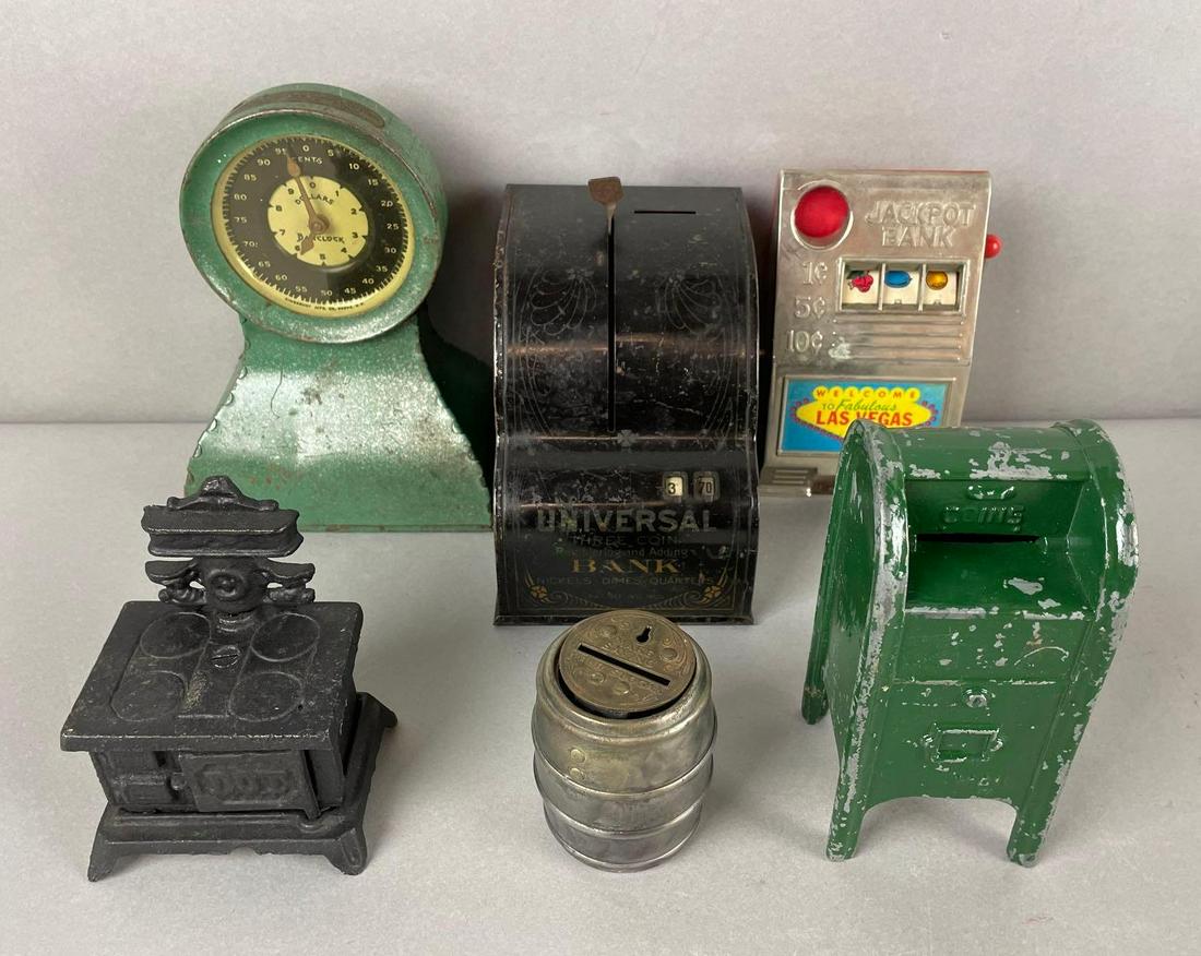 Group of 6 Antique Coin Banks (1 of 7)
