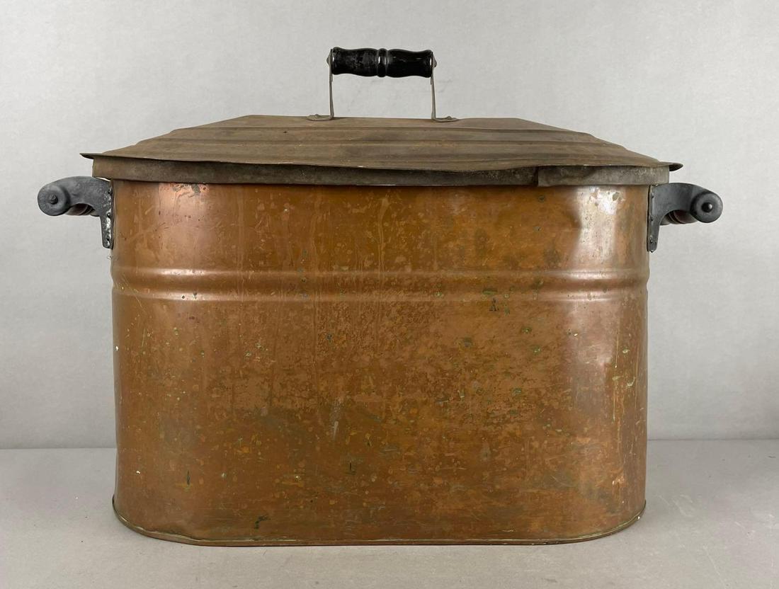 Antique Copper Boiler with Lid (1 of 4)