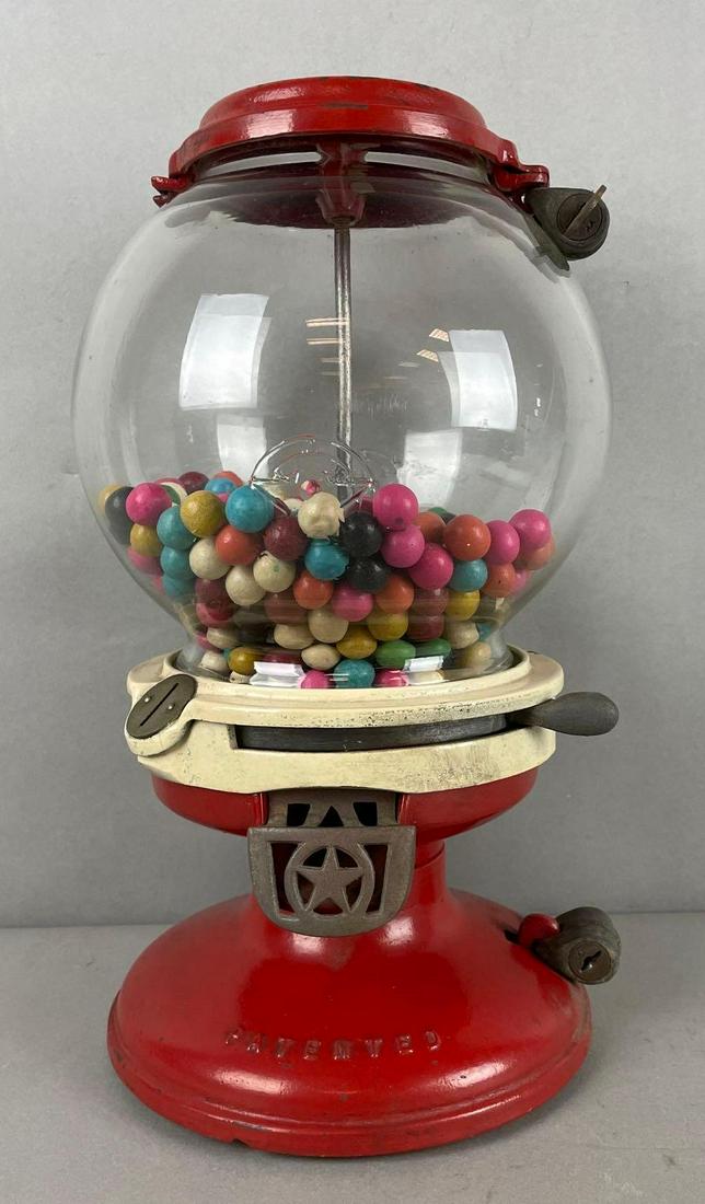Antique Columbus Cast Iron One Cent Gumball Machine (1 of 4)