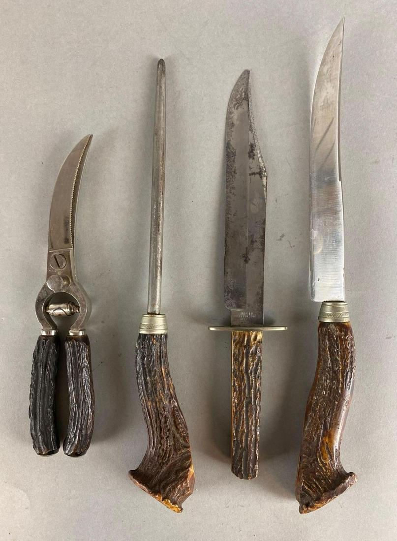 Group of 4 Antler Handled Tools (1 of 3)