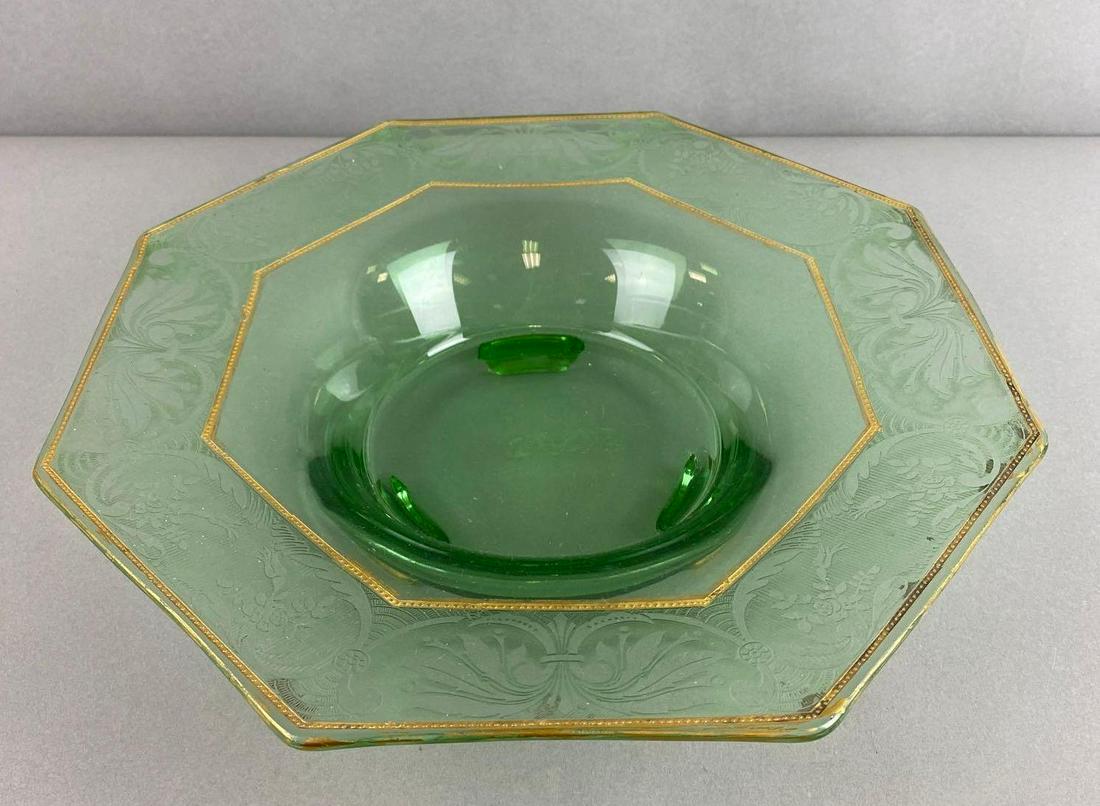 Green Etched Glass Dish (1 of 4)
