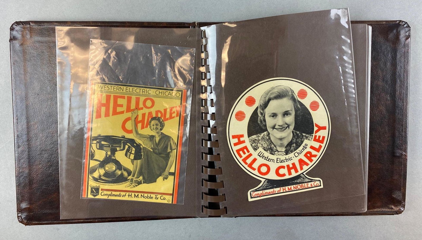 Booklet of 20+ Western Electric Hello Charley Decals: Booklet measures 7 1/2 x 7 1/2 x 1 1/2 inches